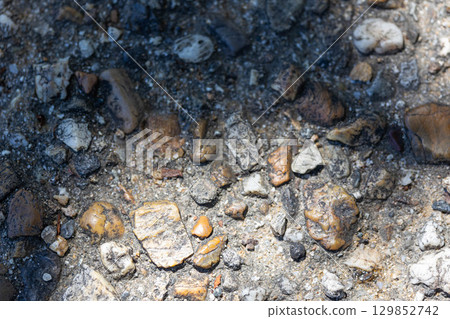 Ground covered with gravel (background material) Ground covered with gravel (background material) 129852742