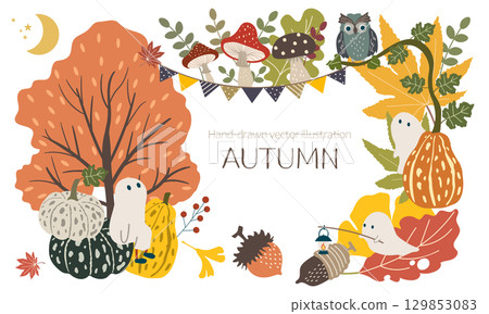 秋季圖像框架（萬聖節） 129853083