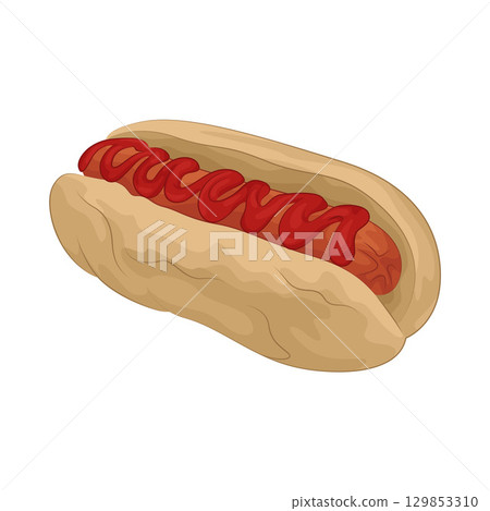 Illustration of Hotdog 129853310