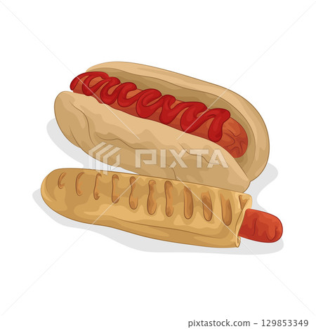 Illustration of Hotdog 129853349