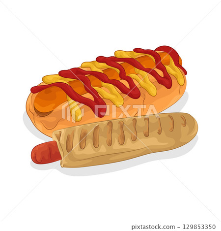Illustration of Hotdog 129853350