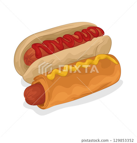 Illustration of Hotdog Illustration of Hotdog 129853352