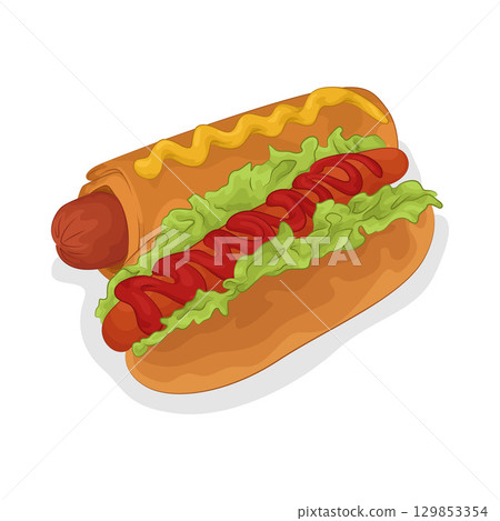 Illustration of Hotdog Illustration of Hotdog 129853354
