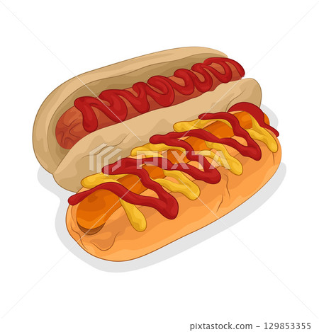 Illustration of Hotdog Illustration of Hotdog 129853355