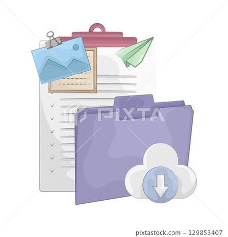 Illustration of Folder Download 129853407