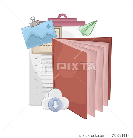 Illustration of Folder Download Illustration of Folder Download 129853414