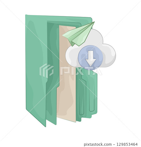 Illustration of Folder Download  129853464