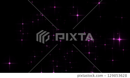 黑色背景上閃耀的粉紅色星星 129853628