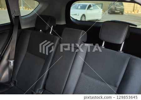 Car back seat with headrest and arm rest, a comfortable automotive fixture Car back seat with headrest and arm rest, a comfortable automotive fixture 129853645