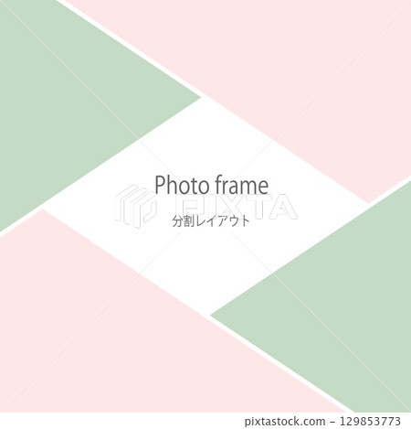 Square title frame background illustration, photo split layout, pastel colors Square title frame background illustration, photo split layout, pastel colors 129853773