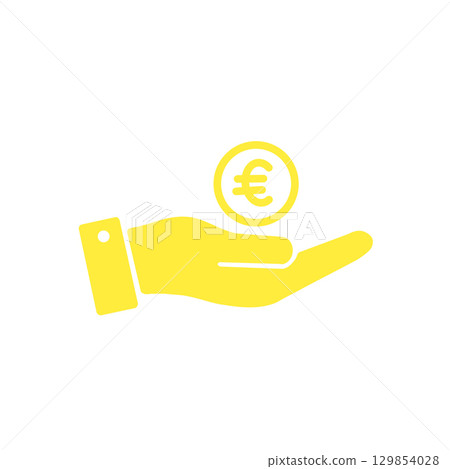 歐元付款或捐贈圖標 129854028
