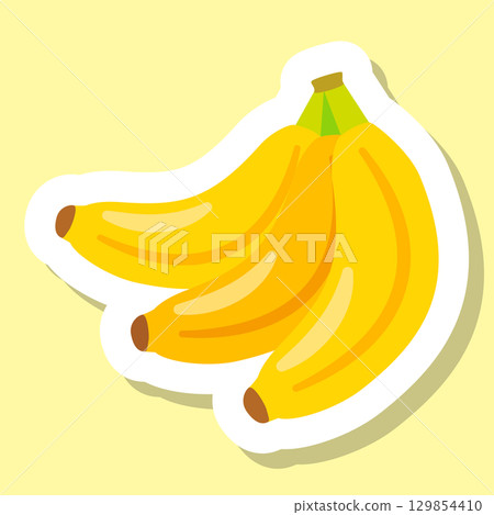 三張香蕉插圖貼紙 129854410