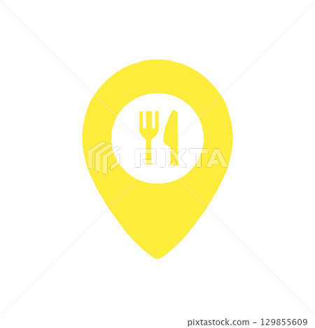 Restaurant Location Icon – Restaurant location icon (map pin/navigation) 129855609