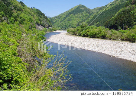 Fresh green scenery along the Ota River 129855754