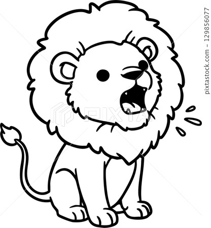 animal outline for lion 129856077