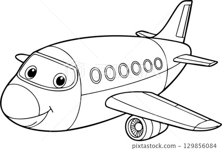 with jet engine outline doodle 129856084