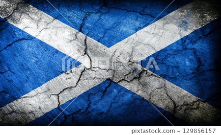 Old vintage Scottish flag 129856157