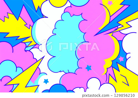 Colorful pop comic background 129856210
