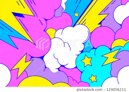 Colorful pop comic background 129856211