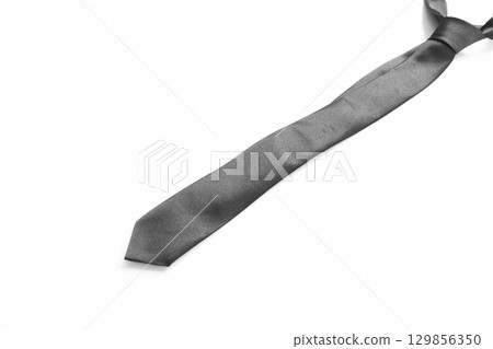 black necktie isolated on white background, father day concept and business style black necktie isolated on white background, father day concept and business style 129856350