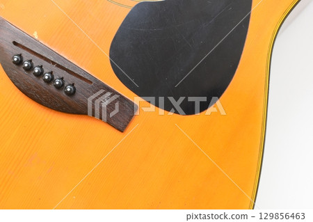 part of brown wood acoustic guitar texture background part of brown wood acoustic guitar texture background 129856463