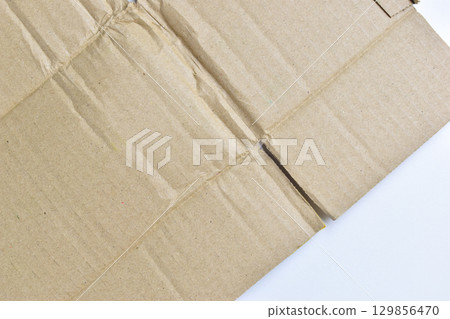 brown cardboard box texture on white background 129856470