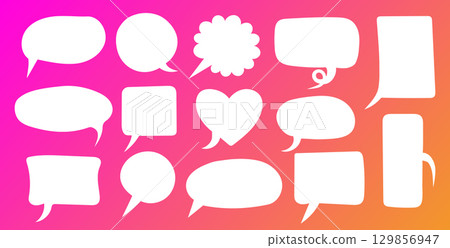 Beautiful speech bubble set cartoon style. 129856947