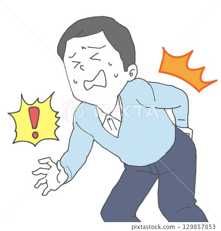 Man with lower back pain 3 129857853