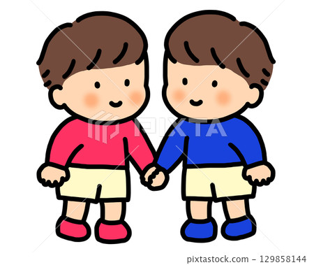 Twin boy illustration Twin boy illustration 129858144