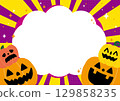 Halloween pumpkin speech bubble frame 129858235