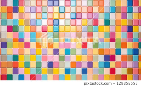 AI Image: Colorful mosaic tile background material 129858555