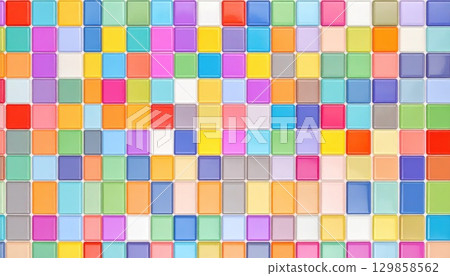 AI Image: Colorful mosaic tile background material 129858562