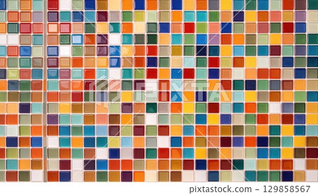 AI Image: Colorful mosaic tile background material 129858567