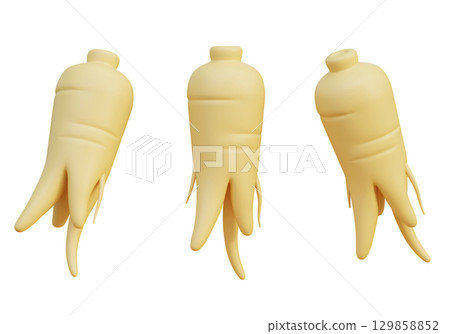 cartoon style ginseng 3D Graphic 129858852