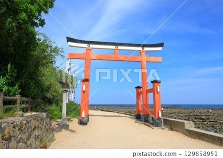 宮崎市青島神社紅色鳥居 129858951