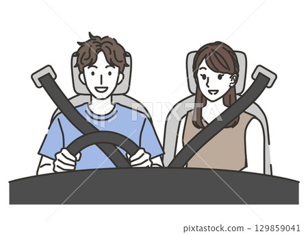 夏季駕車的情侶 129859041