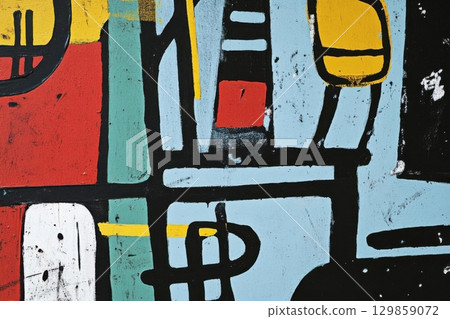 Abstract Colorful Graffiti Art Wall Texture. Abstract Colorful Graffiti Art Wall Texture. 129859072