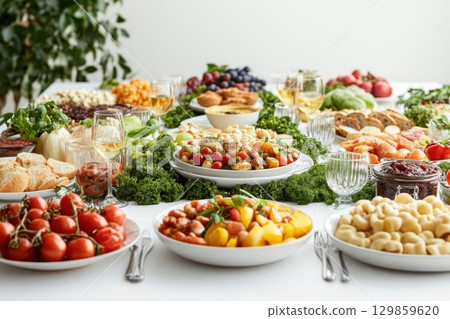 Delicious Buffet Food Table Feast. 129859620
