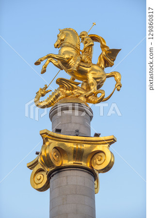 St. George Statue or Freedom Monument at Freedom square in Tbilisi, Georgia St. George Statue or Freedom Monument at Freedom square in Tbilisi, Georgia 129860817