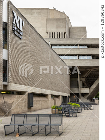 the National Theatre, a prominent cultural institution, The building is indeed known for its distinctive of Brutalist architecture. 129860842