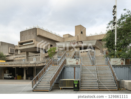 Concrete steps leading up to The Hayward Gallery is a contemporary art gallery within the Southbank Centre in London. 129861111