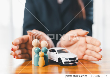 Concept business vehicle finance protection office plan investment buy sell coin car ensuring idea financial security. automobile agent tax protect purchase insurance and secure favorable loan deal 129861193