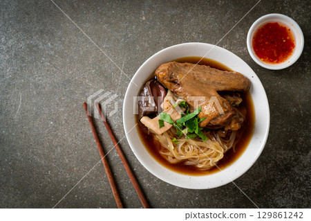 Braised duck noodles with brown soup Braised duck noodles with brown soup 129861242
