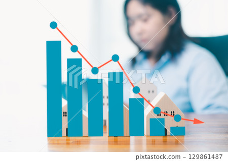 Property price. falling interest on mortgage. reduction in demand for purchase of house. low energy efficiency, low prices for public utilities. arrow down. Mortgage interest rates and arrow to down Property price. falling interest on mortgage. reduction in demand for purchase of house. low energy efficiency, low prices for public utilities. arrow down. Mortgage interest rates and arrow to down 129861487