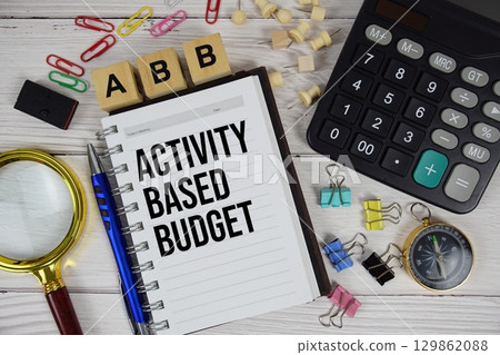 ABB Activity Based Budget acronym on notepad, business and financial concept background 129862088