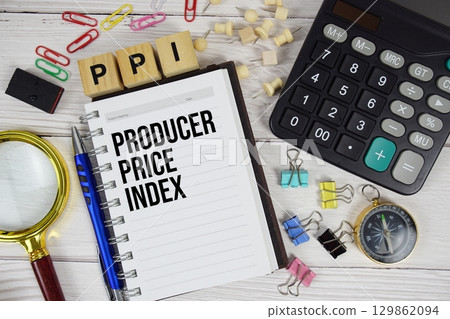 PPI - Producer Price Index acronym on notepad, business and financial concept background PPI - Producer Price Index acronym on notepad, business and financial concept background 129862094