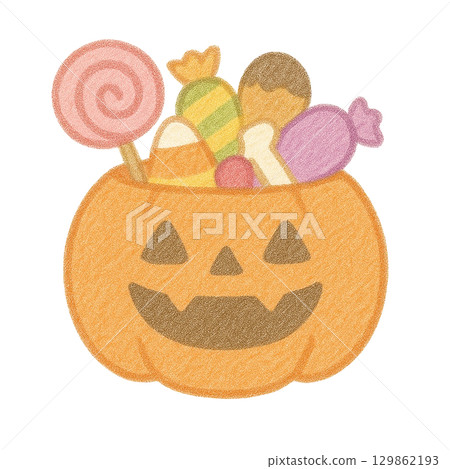 [萬聖節] 裝滿糖果的鬼南瓜籃 129862193