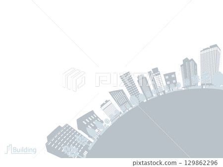 城市景觀剪影插圖。大城市圖像插圖。 129862296