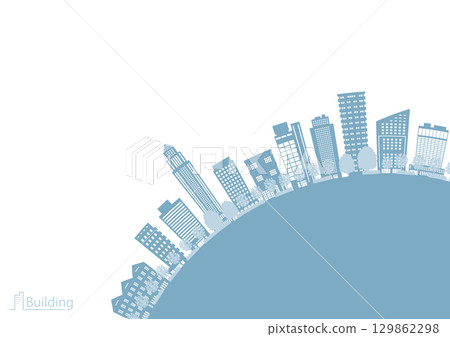 城市景觀剪影插圖。大城市圖像插圖。 129862298