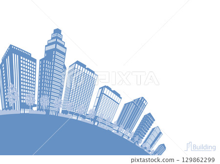 城市景觀剪影插圖。大城市圖像插圖。 城市景觀剪影插圖。大城市圖像插圖。 129862299